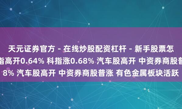天元证券官方 - 在线炒股配资杠杆 - 新手股票怎么杠杆配资 快讯：恒指高开0.64% 科指涨0.68% 汽车股高开 中资券商股普涨 有色金属板块活跃